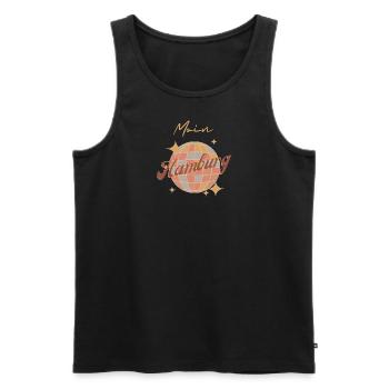 Moin Hamburg City Stadt Retro Vintage - Männer Premium Bio Tank Top - Schwarz - Vorne - Michal (187cm)