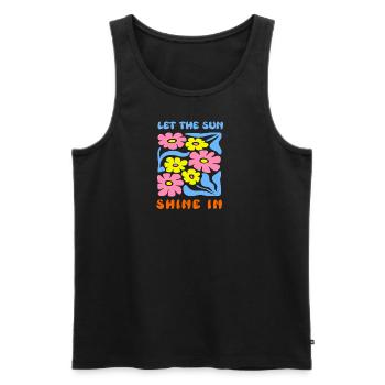 Let the Sun shine in - Floral Pattern Design 2025 - Men's Premium Organic Tank Top - black - Front - AI Model Male 178 light (178cm)