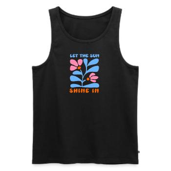 Let the Sun shine in - Floral Pattern Design 2025 - Men's Premium Organic Tank Top - black - Front - AI Model Male 178 light (178cm)