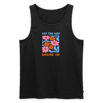 Let the Sun shine in - Floral Pattern Design 2025 - Men's Premium Organic Tank Top - black - Front - AI Model Male 178 light (178cm)