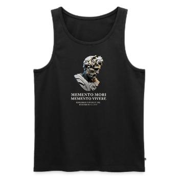 Memento Mori Memento Vivere – Büsten Design - Männer Premium Bio Tank Top - Schwarz - Vorne - AI Model Male 178 light (178cm)
