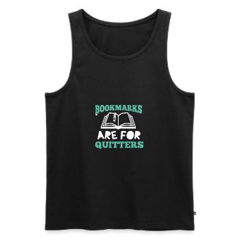 Reading Book Lover Bookmarks For Quitters Gift - Men's Premium Organic Tank Top - black - Front - Michal (187cm)