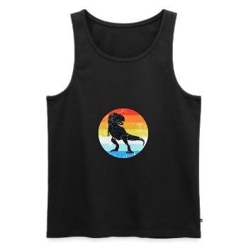 T-Rex Dinosaurier Retro Vintage - Männer Premium Bio Tank Top - Schwarz - Vorne - AI Model Male 178 light (178cm)