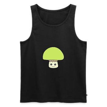 Mushroom green, green mushrooms - Men's Premium Organic Tank Top - black - Front - Michal (187cm)