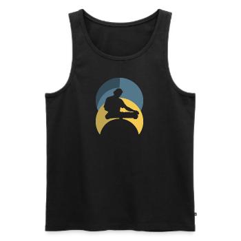 DJ House Electro - Männer Premium Bio Tank Top - Schwarz - Vorne - AI Model Male 178 light (178cm)
