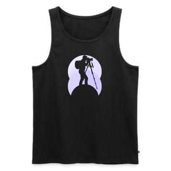 Fotografie Spiegelreflexkamera Fotografieren - Männer Premium Bio Tank Top - Schwarz - Vorne - Michal (187cm)
