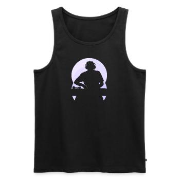 DJ Shuffle - Männer Premium Bio Tank Top - Schwarz - Vorne - AI Model Male 178 light (178cm)