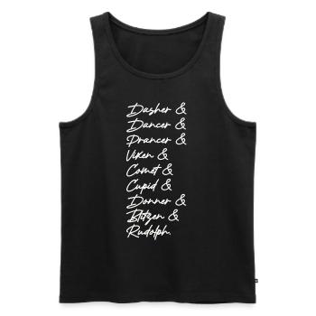 Reindeer | Rudolph, St. Nicholas, Christmas, Party - Men's Premium Organic Tank Top - black - Front - AI Model Male 178 light (178cm)