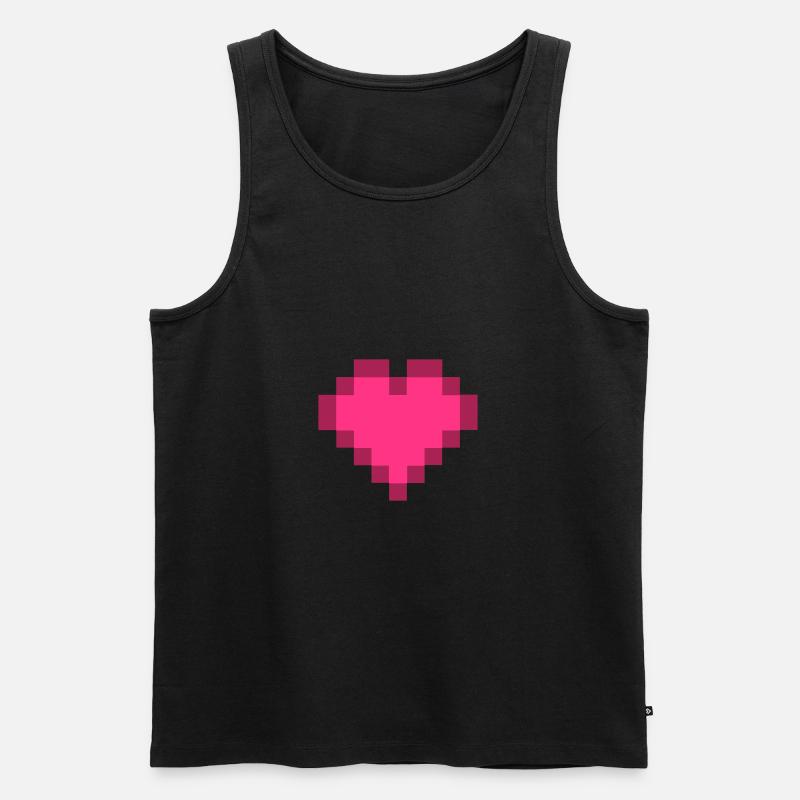 Digitales Herz - Männer Premium Bio Tank Top - Schwarz