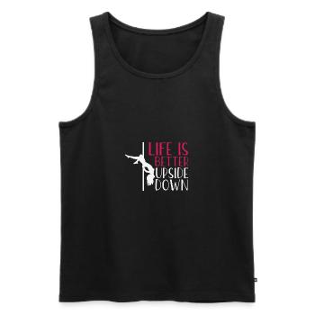 Pole Dance Shirt Das Leben ist besser auf dem Kopf stehendes Geschenk - Männer Premium Bio Tank Top - Schwarz - Vorne - AI Model Male 178 light (178cm)