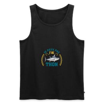 je peux pas j'ai thon drôles cadeau peche pêche - Débardeur bio Premium Homme - noir - Devant - AI Model Male 178 light (178cm)