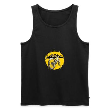 gift cyclist mountain bike trial mountain bike - Men's Premium Organic Tank Top - black - Front - Michal (187cm)