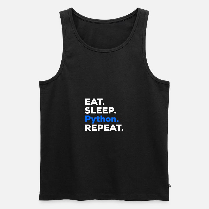 Eat Sleep Python Repeat - Débardeur bio Premium Homme - noir