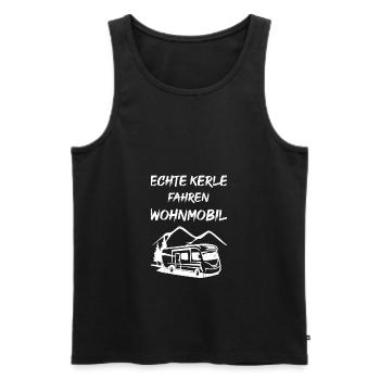 Echte Kerle fahren Wohnmobil - Männer Premium Bio Tank Top - Schwarz - Vorne - Michal (187cm)