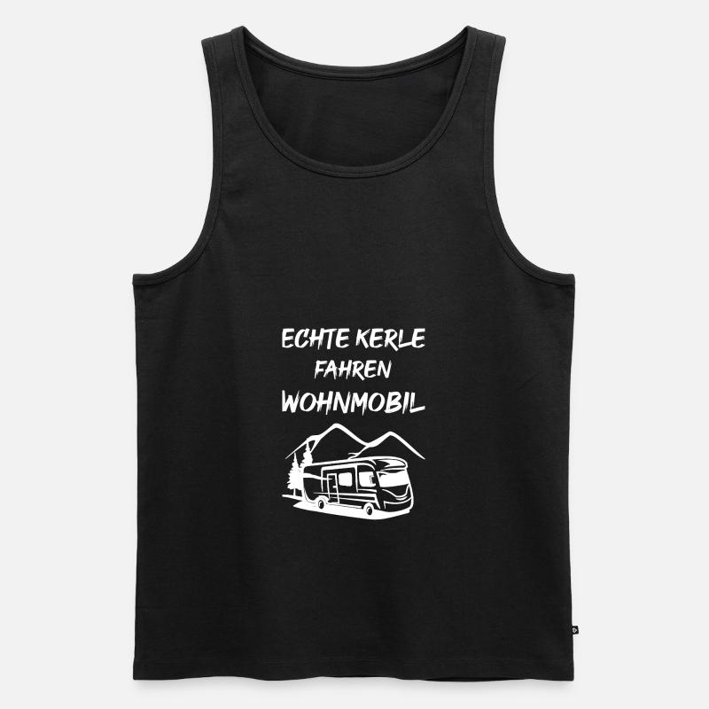Echte Kerle fahren Wohnmobil - Männer Premium Bio Tank Top - Schwarz