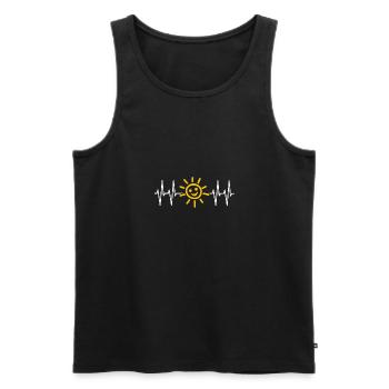 Soleil avec ligne de cœur - soleil dans le cœur - Débardeur bio Premium Homme - noir - Devant - AI Model Male 178 light (178cm)