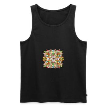 The Christmas crowd is having a great time - Men's Premium Organic Tank Top - black - Front - AI Model Male 178 light (178cm)