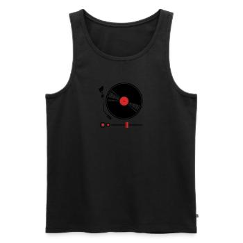 Vinyl Record Player - Men's Premium Organic Tank Top - black - Front - AI Model Male 178 light (178cm)