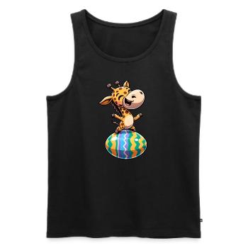 Ostern Giraffe Tanzt, Tänzer Ei - Männer Premium Bio Tank Top - Schwarz - Vorne - AI Model Male 178 light (178cm)