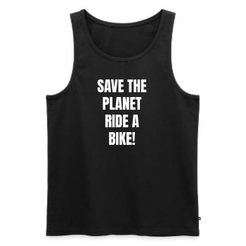 Sauvez la planète à vélo - Débardeur bio Premium Homme - noir - Devant - Michal (187cm)