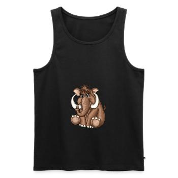 Süßes flauschiges Mammut Steinzeit - Männer Premium Bio Tank Top - Schwarz - Vorne - Michal (187cm)
