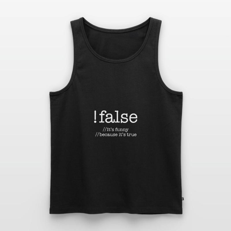 False Programming Coding Programmers Gift Men's Premium Organic Tank Top