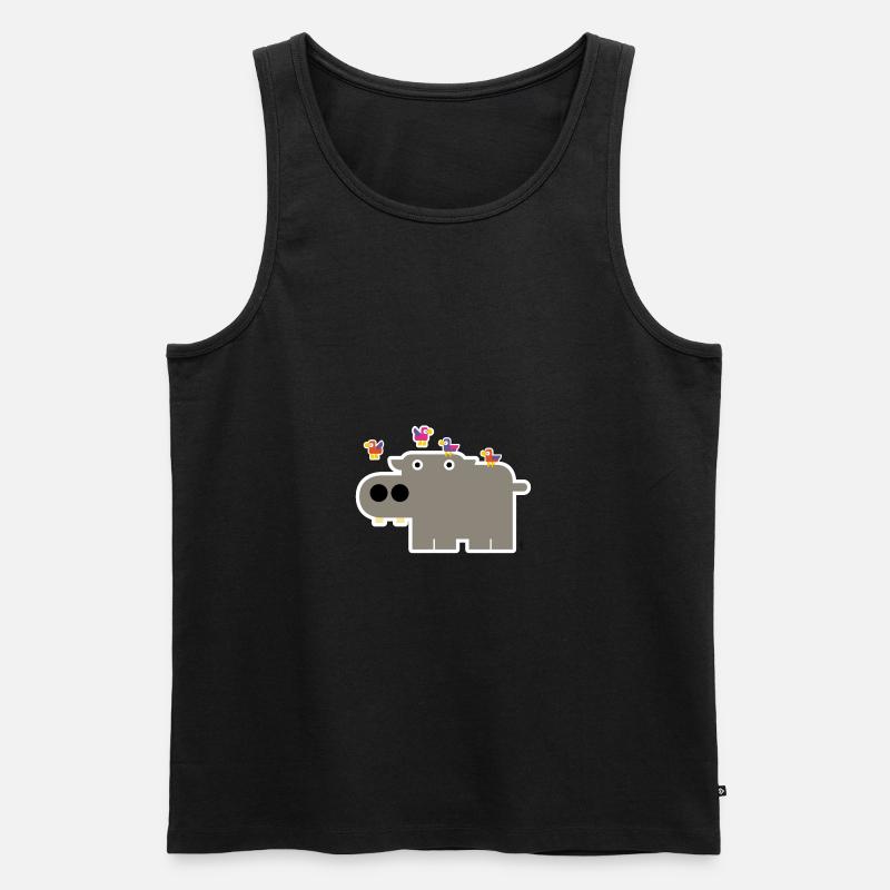Nilpferd - Männer Premium Bio Tank Top - Schwarz