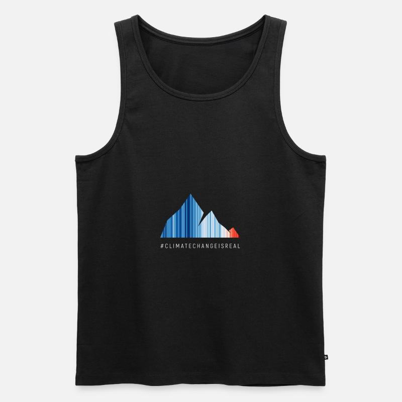 Global warming stripes - Männer Premium Bio Tank Top - Schwarz