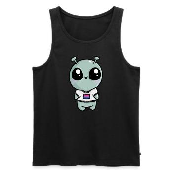 Cute Alien UFO Bisexual Bi Flag Flag LGBTQ - Men's Premium Organic Tank Top - black - Front - AI Model Male 178 light (178cm)