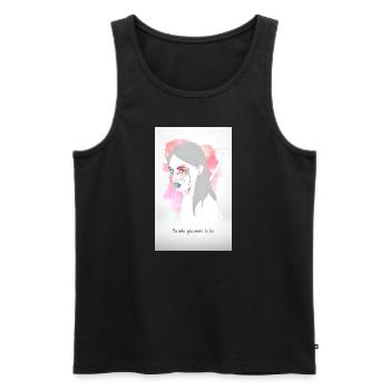 Femmes design d’art - Débardeur bio Premium Homme - charbon - Devant - Alexander (188cm)
