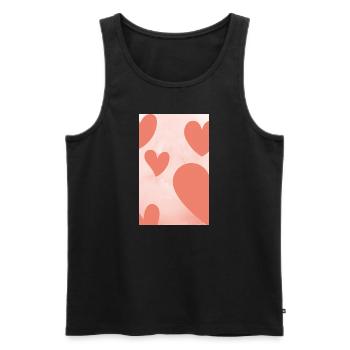 Herzen in der Luft - Männer Premium Bio Tank Top - Schwarz - Vorne - Michal (187cm)