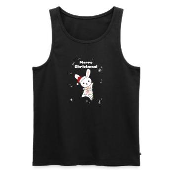 Hase fröhliche Weihnachten Winter Tiere Hasen - Männer Premium Bio Tank Top - Schwarz - Vorne - Michal (187cm)