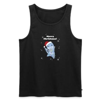 Dino Christmas Winter Animals Dinos - Men's Premium Organic Tank Top - black - Front - Michal (187cm)