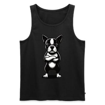 Boston Terrier Boston Terrier owner Bosti - Men's Premium Organic Tank Top - black - Front - Michal (187cm)