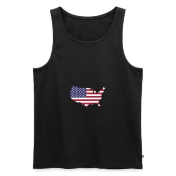 American Flag - Men's Premium Organic Tank Top - black - Front - Michal (187cm)