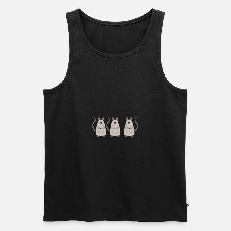 Drei Ratten Three Rats - Männer Premium Bio Tank Top - Schwarz