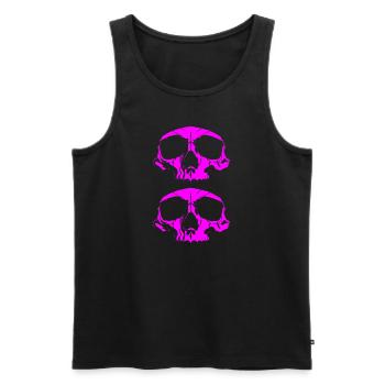 Pinke Skulls - Männer Premium Bio Tank Top - Schwarz - Vorne - AI Model Male 178 light (178cm)