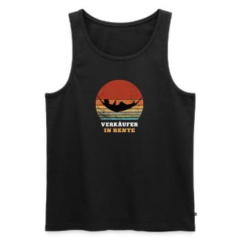 Verkäufer Rente Ruhestand Ruheständler Rentner - Männer Premium Bio Tank Top - Schwarz - Vorne - Michal (187cm)