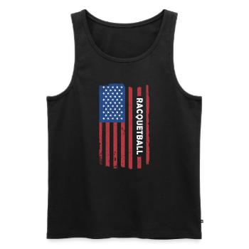 Sport Us Flag Racquetball - Débardeur bio Premium Homme - noir - Devant - Michal (187cm)