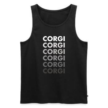 Chien Corgi - Débardeur bio Premium Homme - noir - Devant - AI Model Male 178 light (178cm)