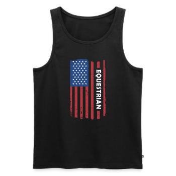 Sport Us Drapeau Équestre - Débardeur bio Premium Homme - noir - Devant - Michal (187cm)