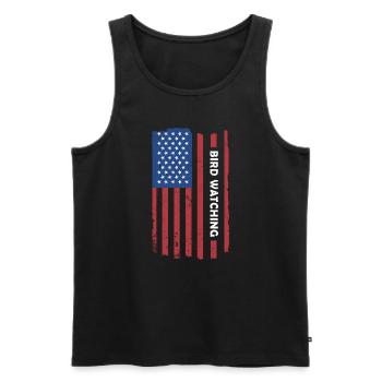 Bird Watcher Us Flag Bird Watching - Männer Premium Bio Tank Top - Schwarz - Vorne - Michal (187cm)