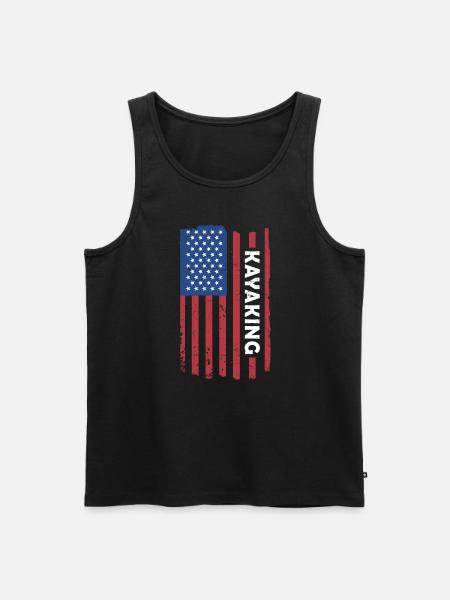 Kayaker Us Flag Kayaking - Men's Premium Organic Tank Top - black