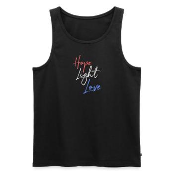 Hope Light Love - Men's Premium Organic Tank Top - black - Front - Michal (187cm)