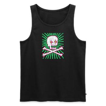 Creepy Calavera for Day of the Dead - Men's Premium Organic Tank Top - black - Front - AI Model Male 178 light (178cm)