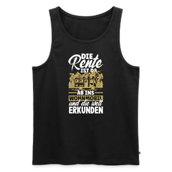 Die Rente ist da, ab ins Wohnmobil und die Welt - Männer Premium Bio Tank Top - Schwarz - Vorne - Michal (187cm)