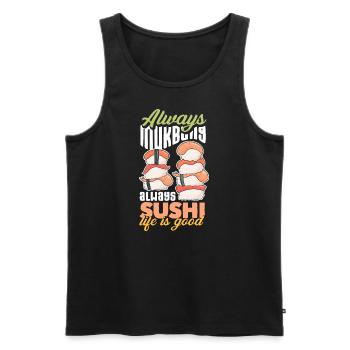 Mukbang et Sushi - Débardeur bio Premium Homme - noir - Devant - AI Model Male 178 light (178cm)
