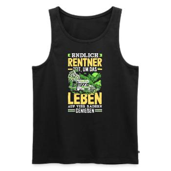 Endlich Rentner Zeit das Leben auf vier Rädern zu - Männer Premium Bio Tank Top - Schwarz - Vorne - Michal (187cm)