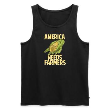 Amerika braucht Landwirte - Männer Premium Bio Tank Top - Schwarz - Vorne - AI Model Male 178 light (178cm)