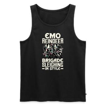 Emo Reindeer Brigade Sleighing in Style Emocore - Men's Premium Organic Tank Top - black - Front - AI Model Male 178 light (178cm)